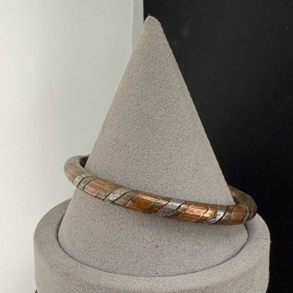 Vintage Estate Cuff Bracelet Copper Twisted Metals Artisan 8"